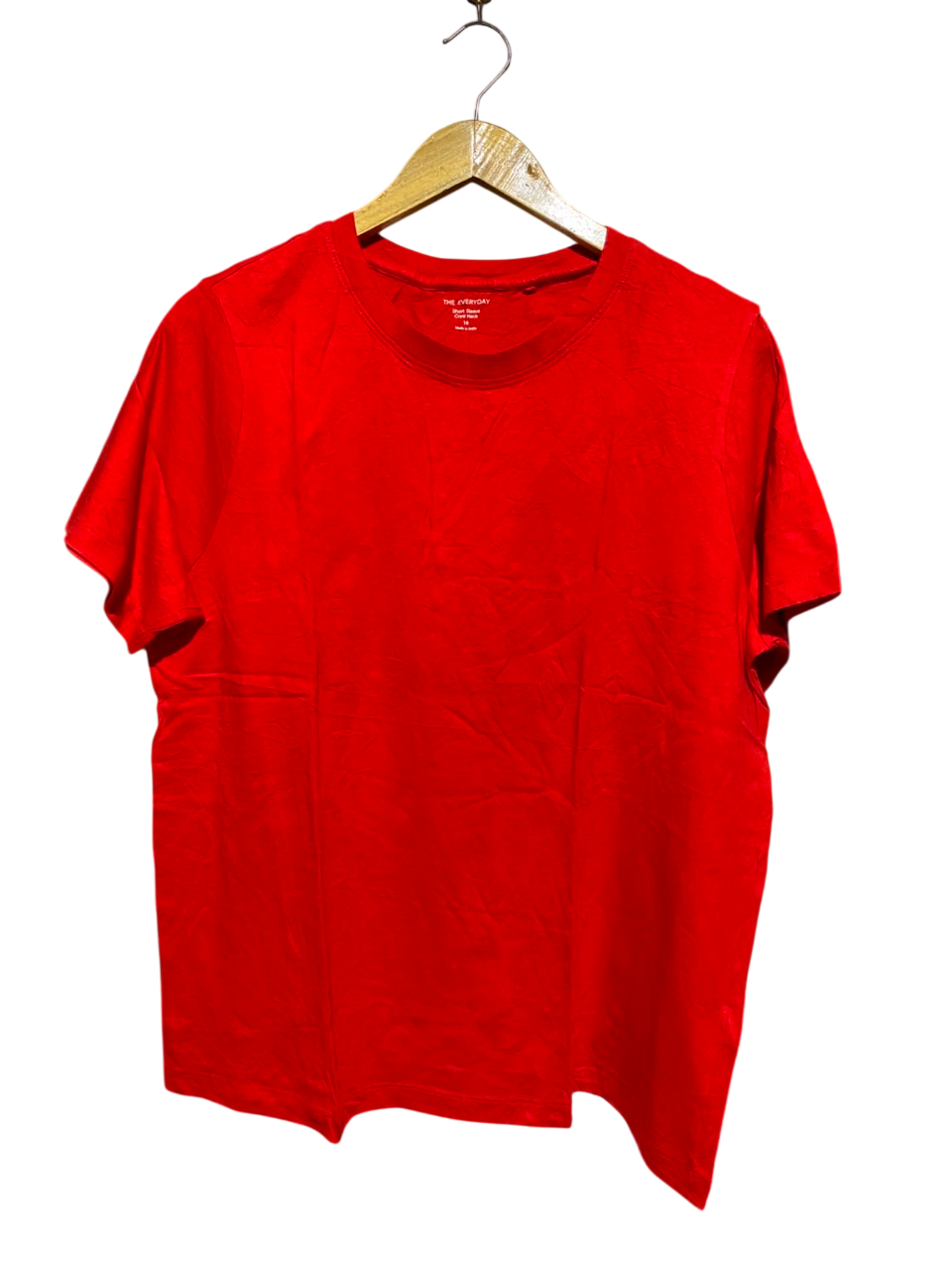 M&S |L| BUST 21| A1| VIBRANT RED BASIC CREW NECK T-SHIRT