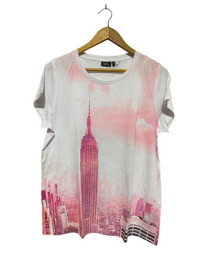 NEXT |L| BUST 21| A1| NEW YORK CITY SKYLINE GRAPHIC CREW NECK T-SHIRT