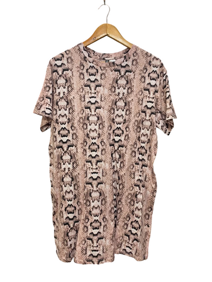 H&M |L| BUST 20| A20| SNAKESKIN PRINT CREW NECK T-SHIRT DRESS