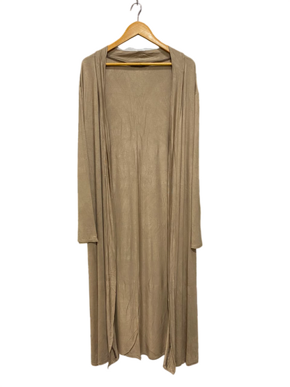 BREZZA |XL| BUST 22| A20| BEIGE LONG OPEN-FRONT CARDIGAN