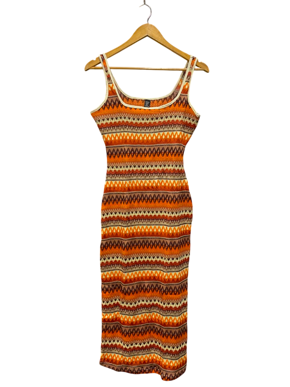 SHEIN CURVE |XL| BUST 17| A20| BOHO STRIPED KNIT MIDI TANK DRESS
