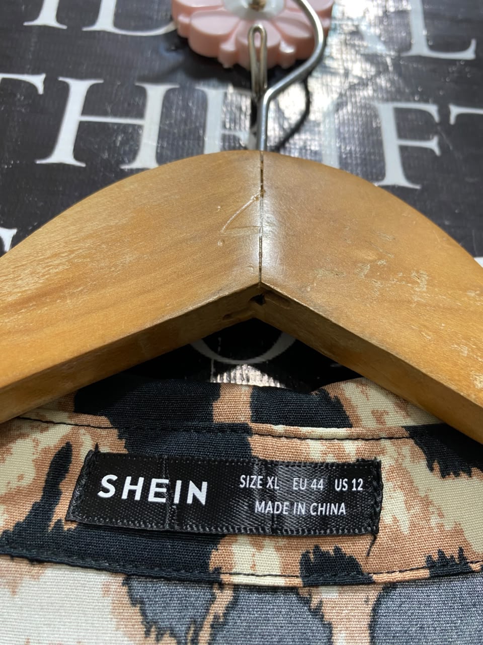 SHEIN |XL| BUST 20| A20| LEOPARD PRINT BUTTON-DOWN LONG SLEEVE SHIRT DRESS