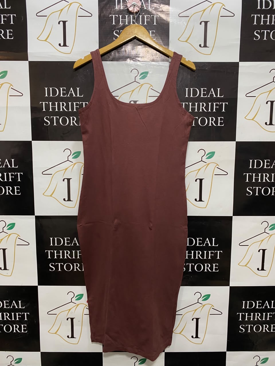 PRIMARK CARES |L| BUST 17| A20| MAUVE SCOOP NECK MIDI TANK DRESS