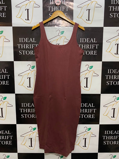PRIMARK CARES |L| BUST 17| A20| MAUVE SCOOP NECK MIDI TANK DRESS