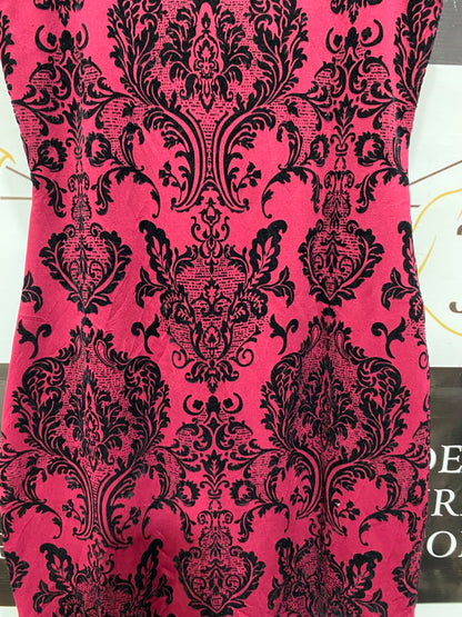 ATMOSOHERE |M| BUST 17| A20| MAGENTA DAMASK PRINT SLEEVELESS BODYCON DRESS