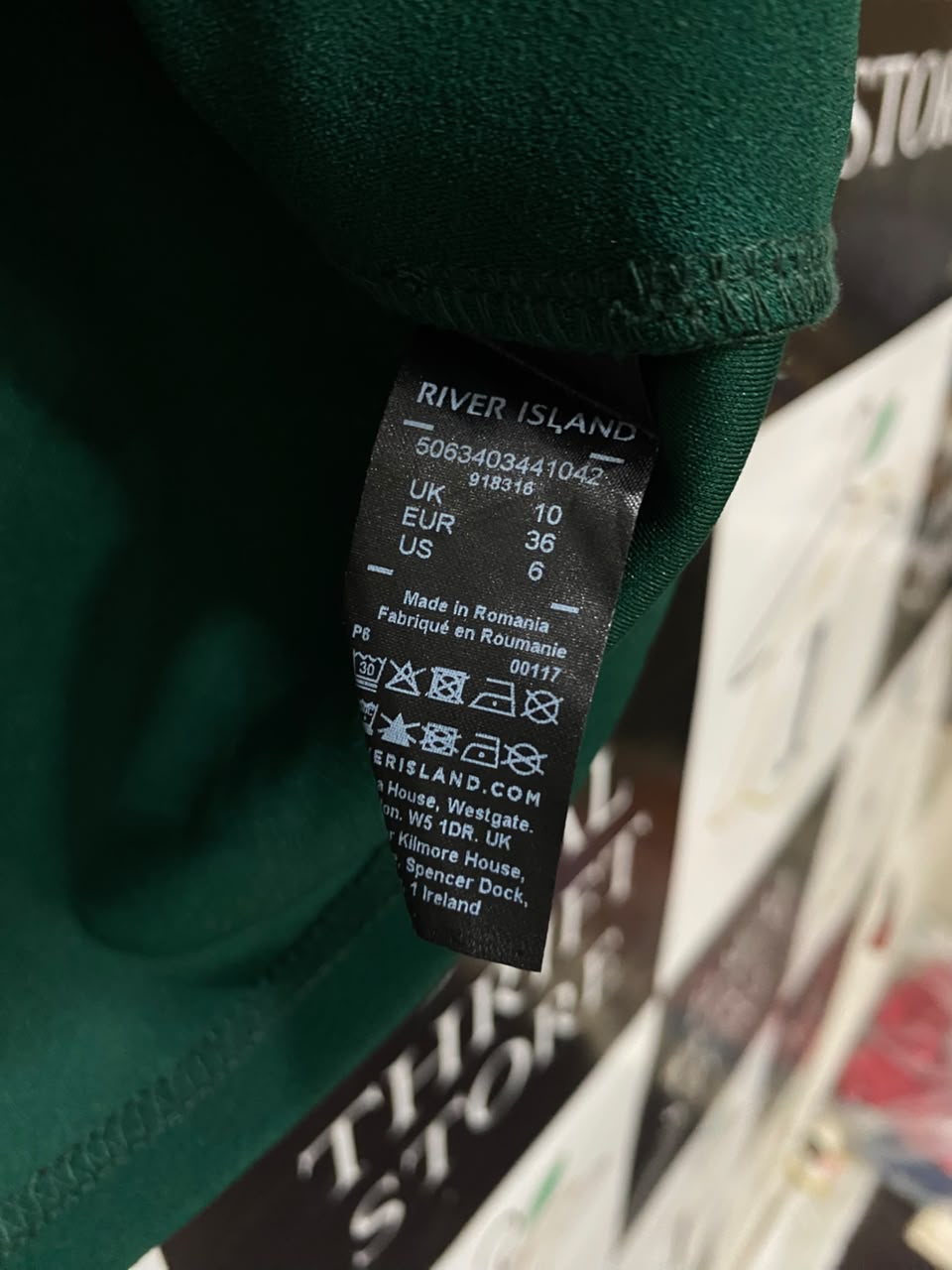 RIVER ISLAND |M| BUST 16| A20| EMERALD GREEN BUTTON-UP VEST WITH GOLD HARDWARE