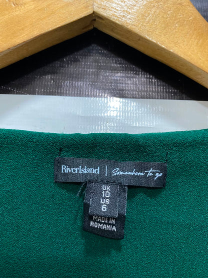 RIVER ISLAND |M| BUST 16| A20| EMERALD GREEN BUTTON-UP VEST WITH GOLD HARDWARE