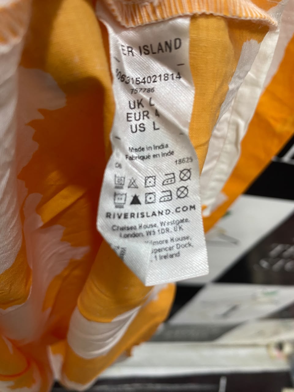 RIVER ISLAND |L| BUST 21| A20| ORANGE AND WHITE TIE-DYE TANK MIDI MAXI DRESS