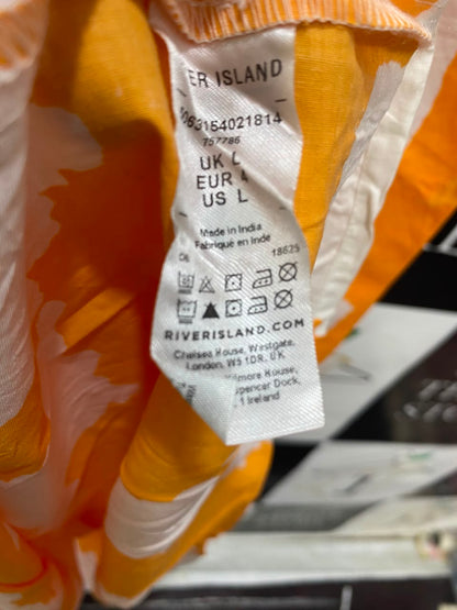RIVER ISLAND |L| BUST 21| A20| ORANGE AND WHITE TIE-DYE TANK MIDI MAXI DRESS