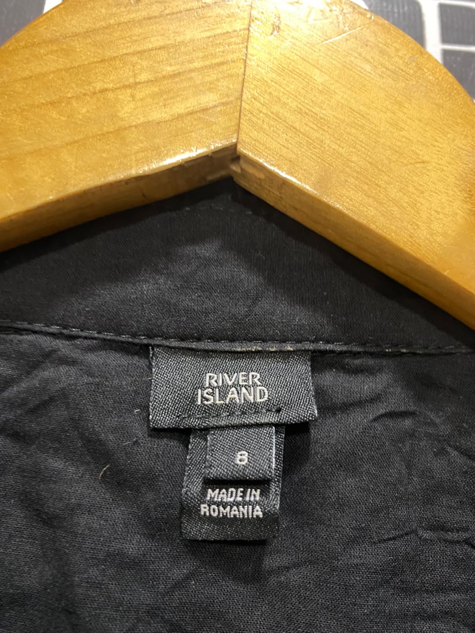 RIVER ISLAND |S| BUST 19| A20| BLACK EYELET EMBROIDERY BUTTON-UP SHIRT DRESS
