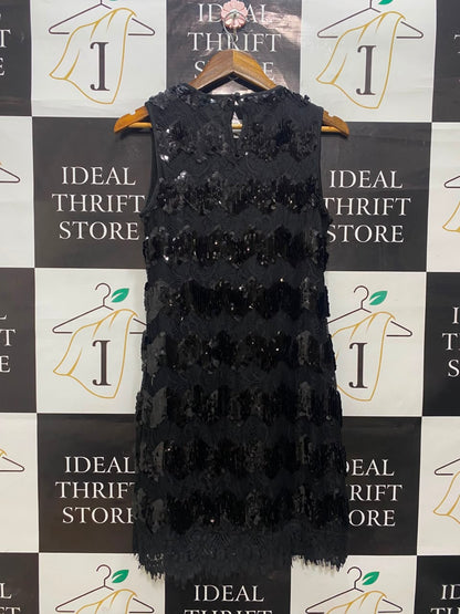 PRINCIPLE |M| BUST 17| A20| BLACK SEQUIN EMBELLISHED LACE SLEEVELESS PARTY DRESS
