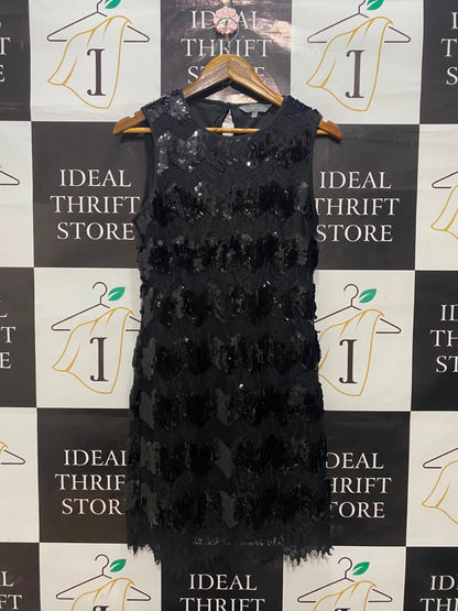 PRINCIPLE |M| BUST 17| A20| BLACK SEQUIN EMBELLISHED LACE SLEEVELESS PARTY DRESS