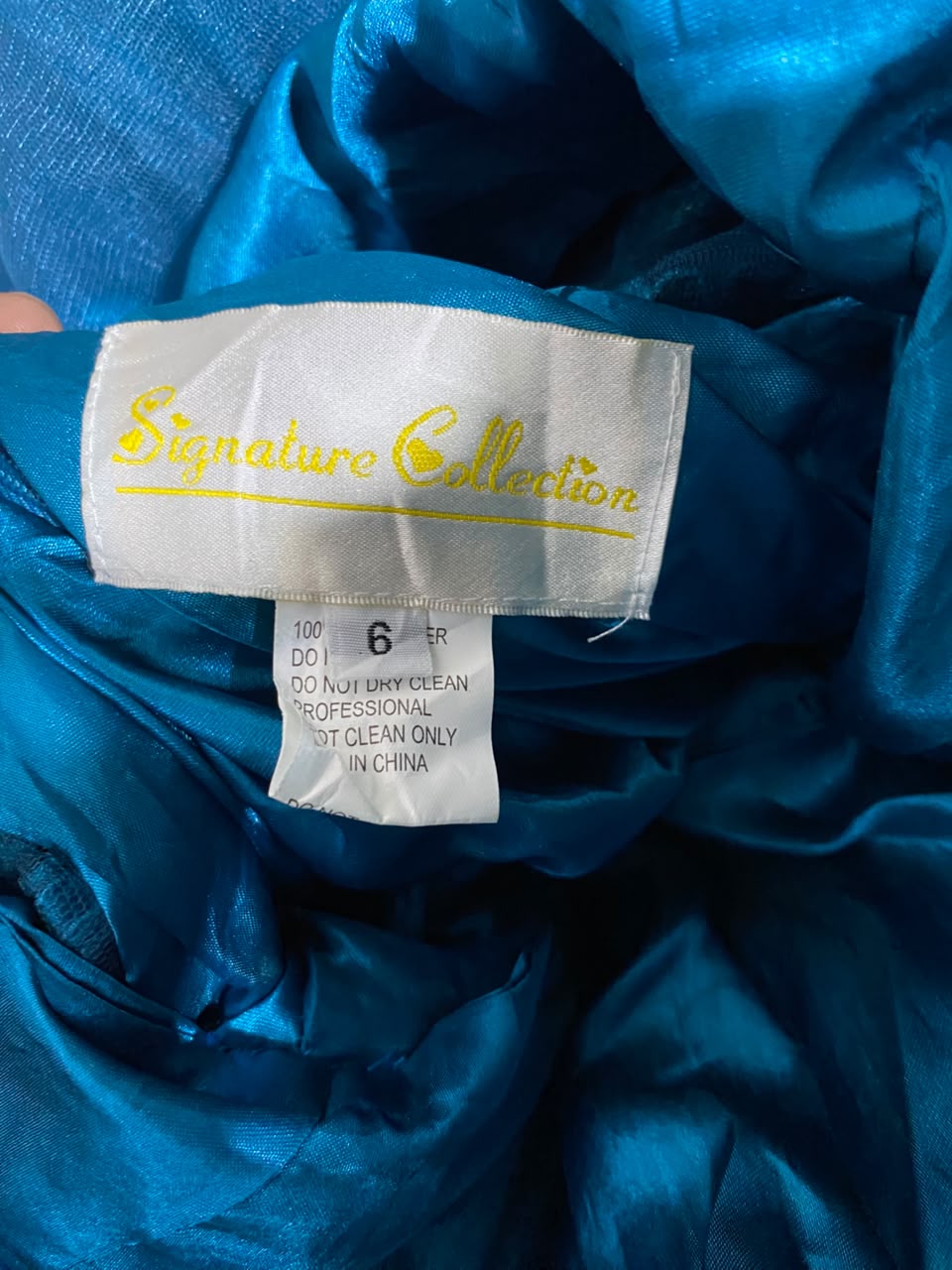 SIGNATURE COLLECTION |S| BUST 18| B46| TEAL LACE EMBELLISHED TIERED RUFFLE GOWN