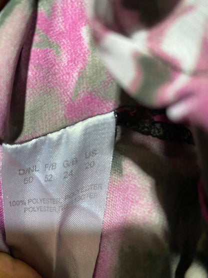 FRANK WALDER |L| BUST 26| A1| PINK AND GREY ABSTRACT FLORAL PRINT BUTTON-DOWN SHIRT