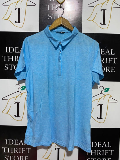 ROHAN |L| BUST 21| A1| LIGHT BLUE MELANGE SHORT SLEEVE POLO SHIRT