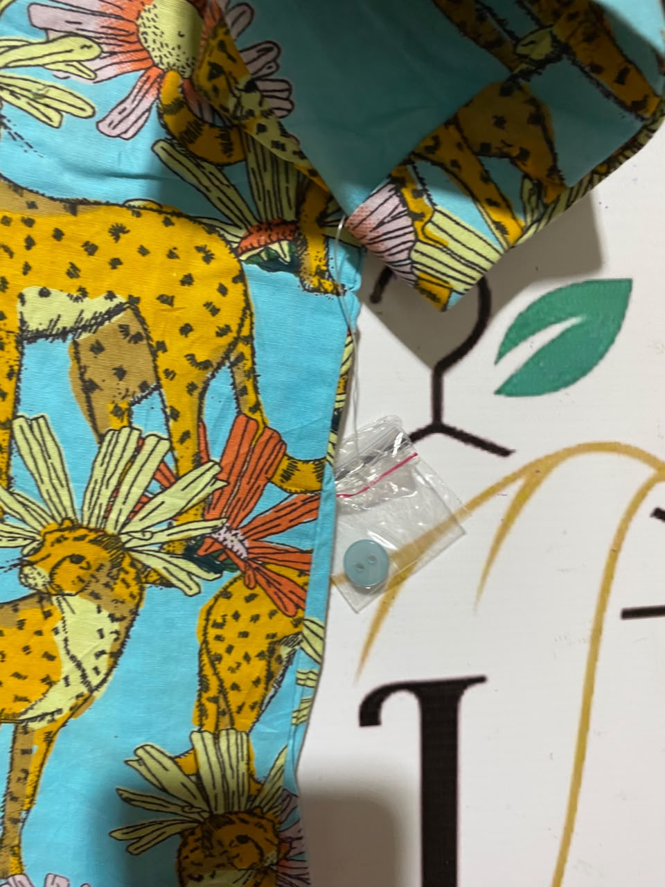 THEIR NIBS |L| A1| TURQUOISE CHEETAH PRINT PAJAMA SET