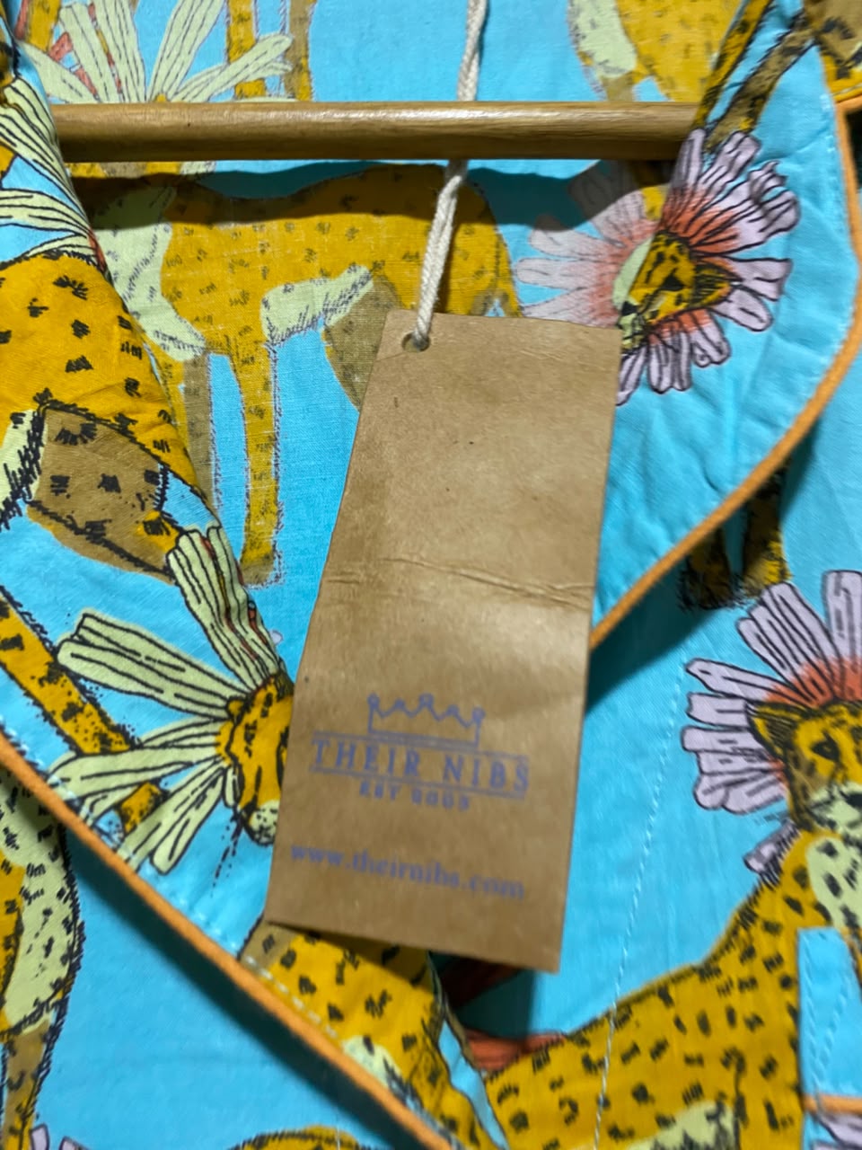 THEIR NIBS |L| A1| TURQUOISE CHEETAH PRINT PAJAMA SET