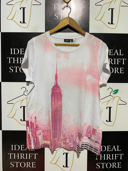 NEXT |L| BUST 21| A1| NEW YORK CITY SKYLINE GRAPHIC CREW NECK T-SHIRT