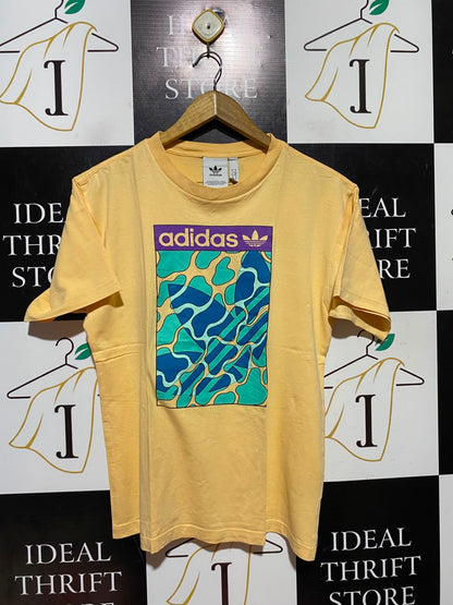 ADIDAS |M| BUST 19| A1| YELLOW ADIDAS ABSTRACT CAMO GRAPHIC T-SHIRT