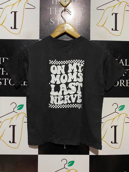 |XS| BUST 16| A1| BLACK "KID LIFE" SKELETON HAND PEACE SIGN T-SHIRT