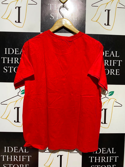 M&S |L| BUST 21| A1| VIBRANT RED BASIC CREW NECK T-SHIRT