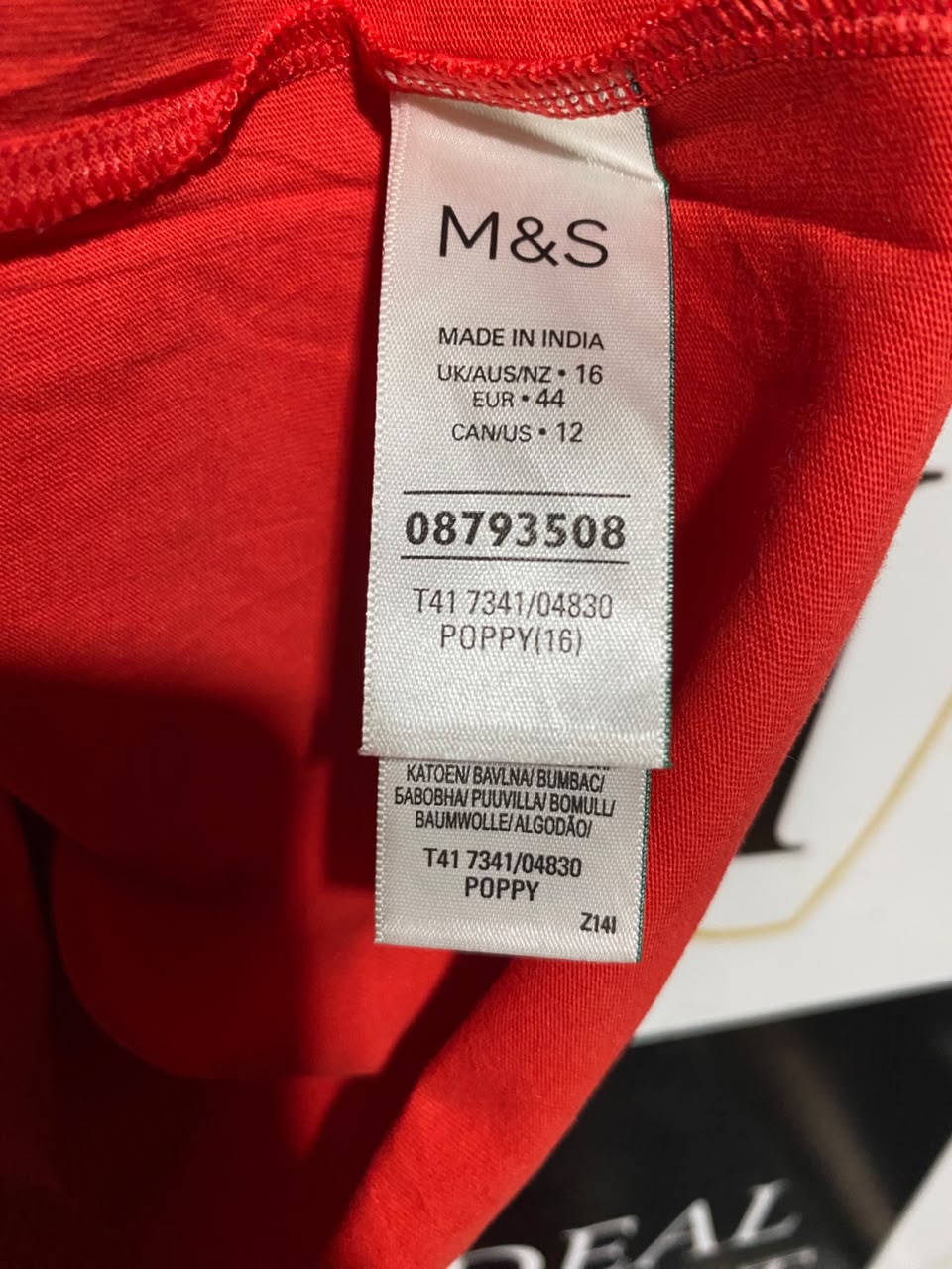 M&S |L| BUST 21| A1| VIBRANT RED BASIC CREW NECK T-SHIRT