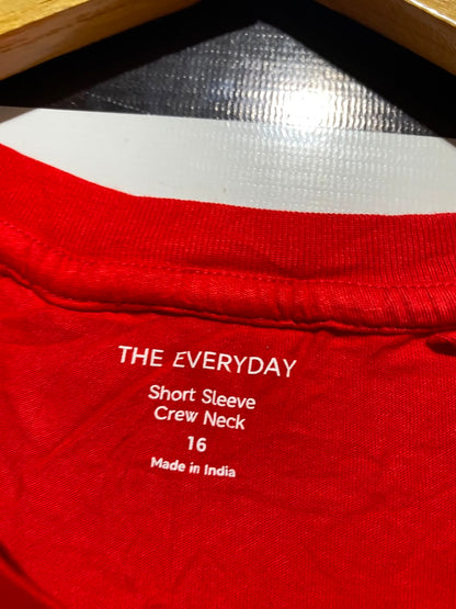 M&S |L| BUST 21| A1| VIBRANT RED BASIC CREW NECK T-SHIRT