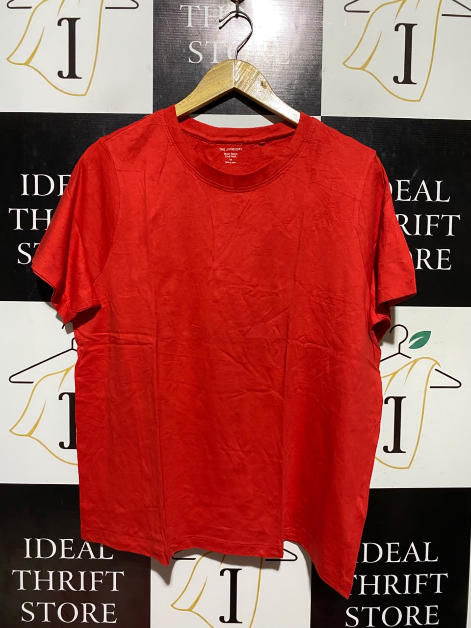 M&S |L| BUST 21| A1| VIBRANT RED BASIC CREW NECK T-SHIRT