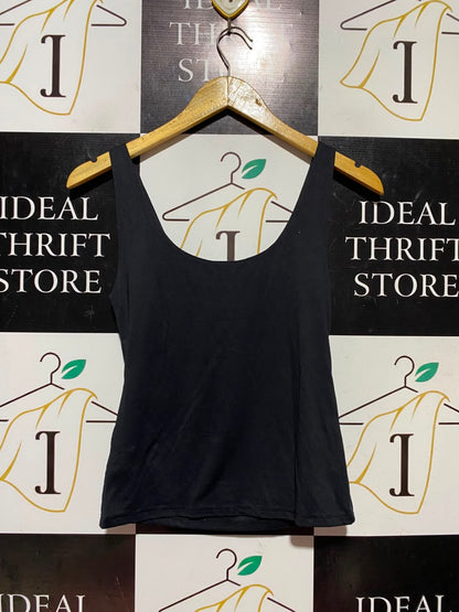 H&M |S| BUST 14| A1| CLASSIC BLACK SCOOP NECK TANK TOP