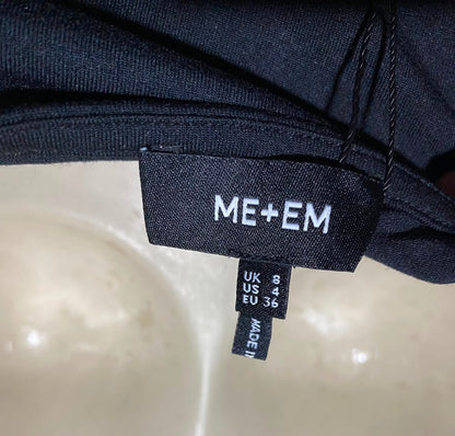 ME EM |S| BUST 15 | A19| BLACK ASYMMETRIC ONE-SHOULDER RUCHED TANK TOP