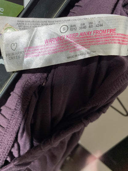 PRIMARK CARES |S| WAIST 26| A19| DARK PURPLE LOUNGE WIDE LEG PANTS