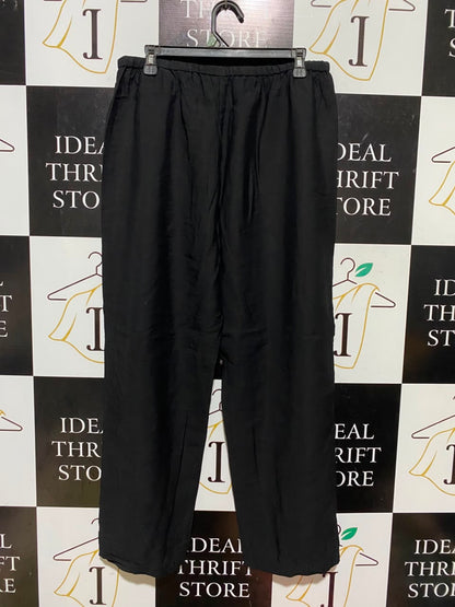 M&S |L| WAIST 32| A19| BLACK DRAWSTRING WIDE-LEG LOUNGE PANTS