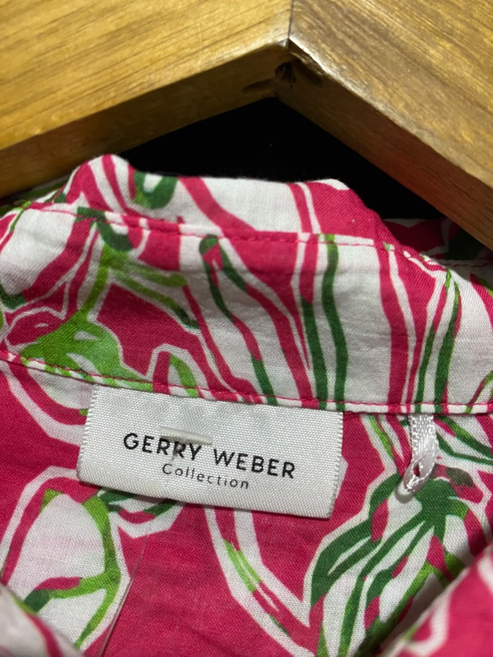 GERRY WEBER |L| BUST 23| A19| PINK AND WHITE FLORAL PRINT LONG SLEEVE BUTTON-DOWN SHIRT DRESS