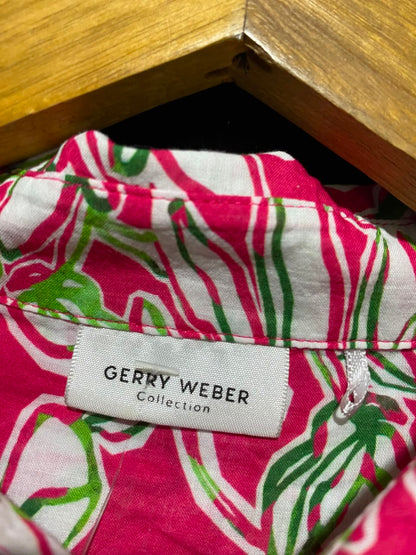 GERRY WEBER |L| BUST 23| A19| PINK AND WHITE FLORAL PRINT LONG SLEEVE BUTTON-DOWN SHIRT DRESS