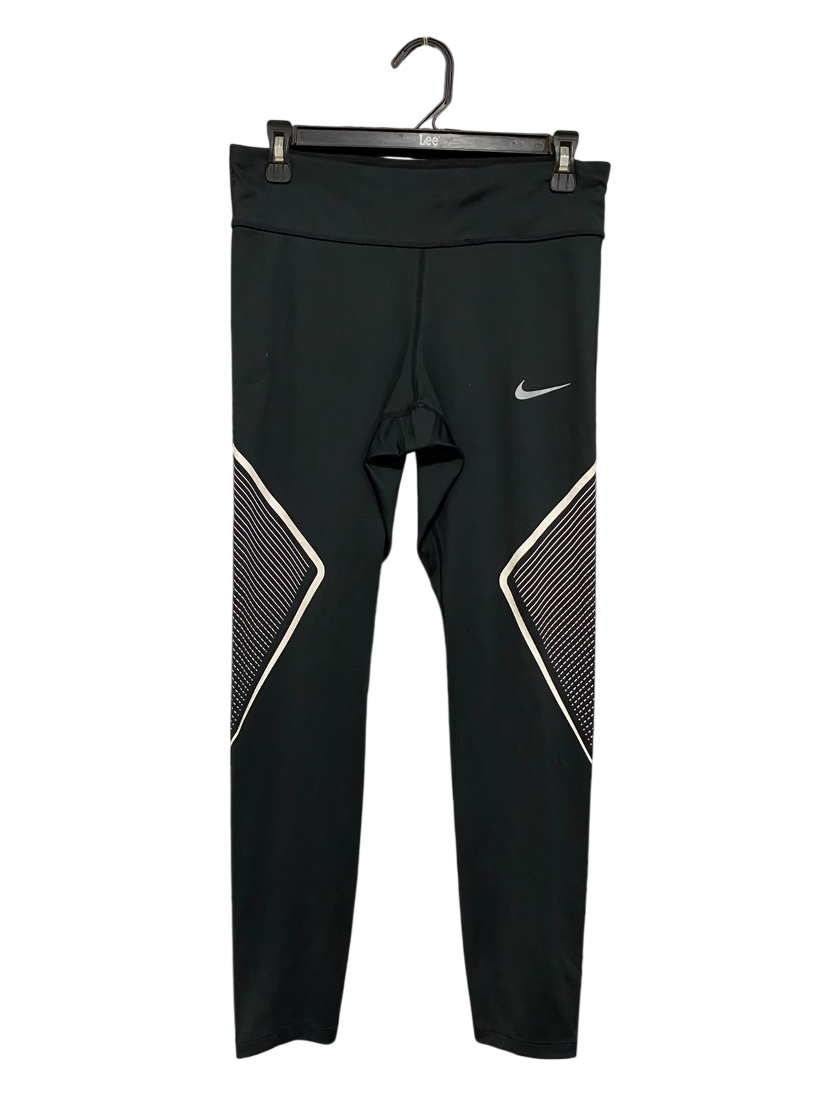 NIKE |M| WAIST 28| A20| BLACK ATHLETIC LEGGINGS REFLECTIVE STRIPE WORKOUT GYM PANTS