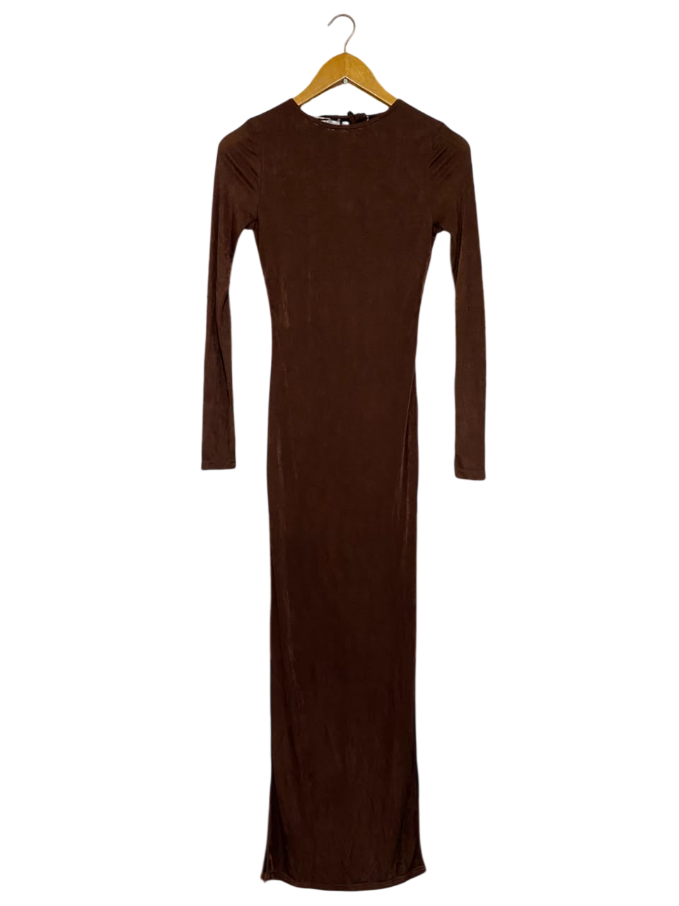 PEPPERMAYO |S| BUST 14| A21| BROWN LONG SLEEVE MAXI DRESS