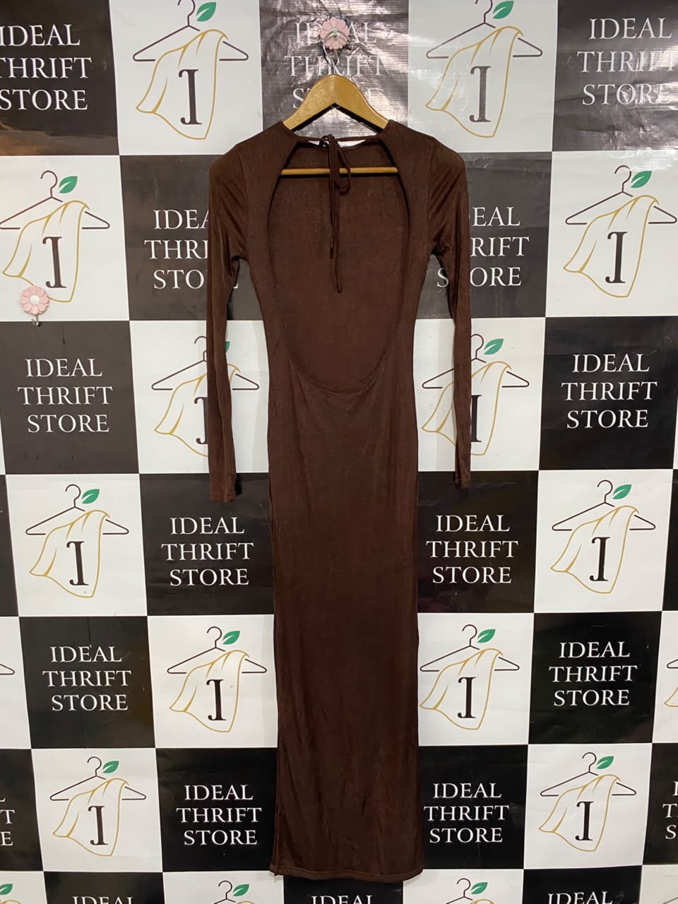 PEPPERMAYO |S| BUST 14| A21| BROWN LONG SLEEVE MAXI DRESS