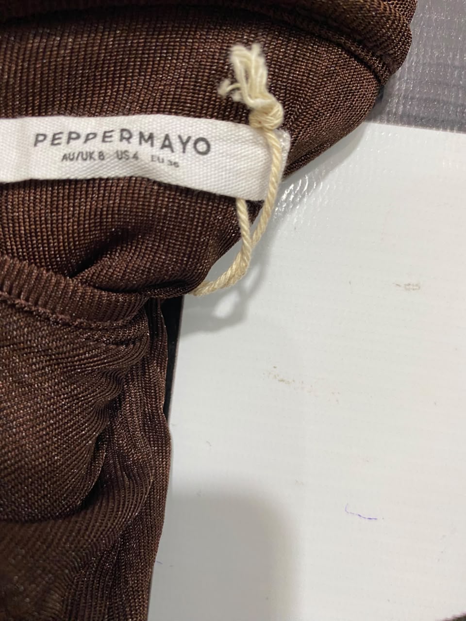PEPPERMAYO |S| BUST 14| A21| BROWN LONG SLEEVE MAXI DRESS