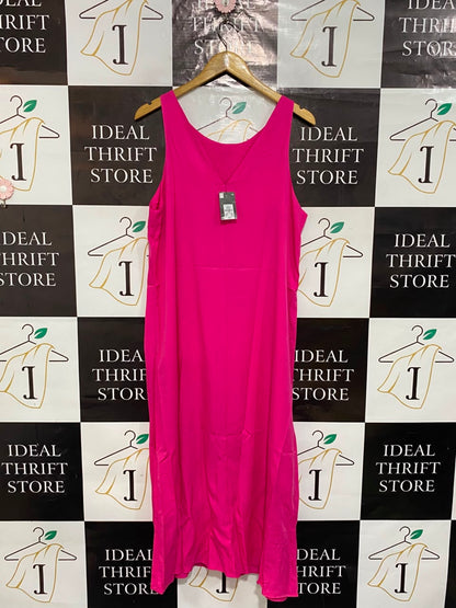 PRIMARK |XL| BUST 20| A21| HOT PINK SLEEVELESS TANK MAXI DRESS