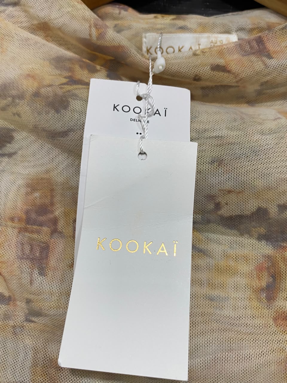 KOOKAI |M| BUST 15| A21| ABSTRACT PRINT MESH ASYMMETRIC SHORT SLEEVE TOP
