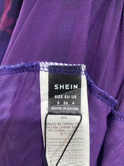 SHEIN |S| BUST 15| A21| PURPLE FLORAL LACE TRIM SLIP MAXI DRESS