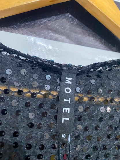 MOTEL |S| BUST 14| A21| BLACK SEQUIN SPARKLY SLEEVELESS TANK TOP