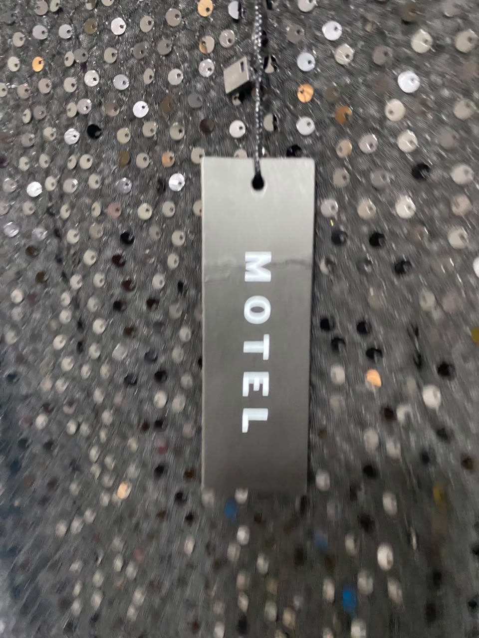 MOTEL |S| BUST 14| A21| BLACK SEQUIN SPARKLY SLEEVELESS TANK TOP