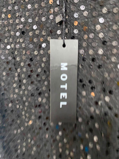 MOTEL |S| BUST 14| A21| BLACK SEQUIN SPARKLY SLEEVELESS TANK TOP