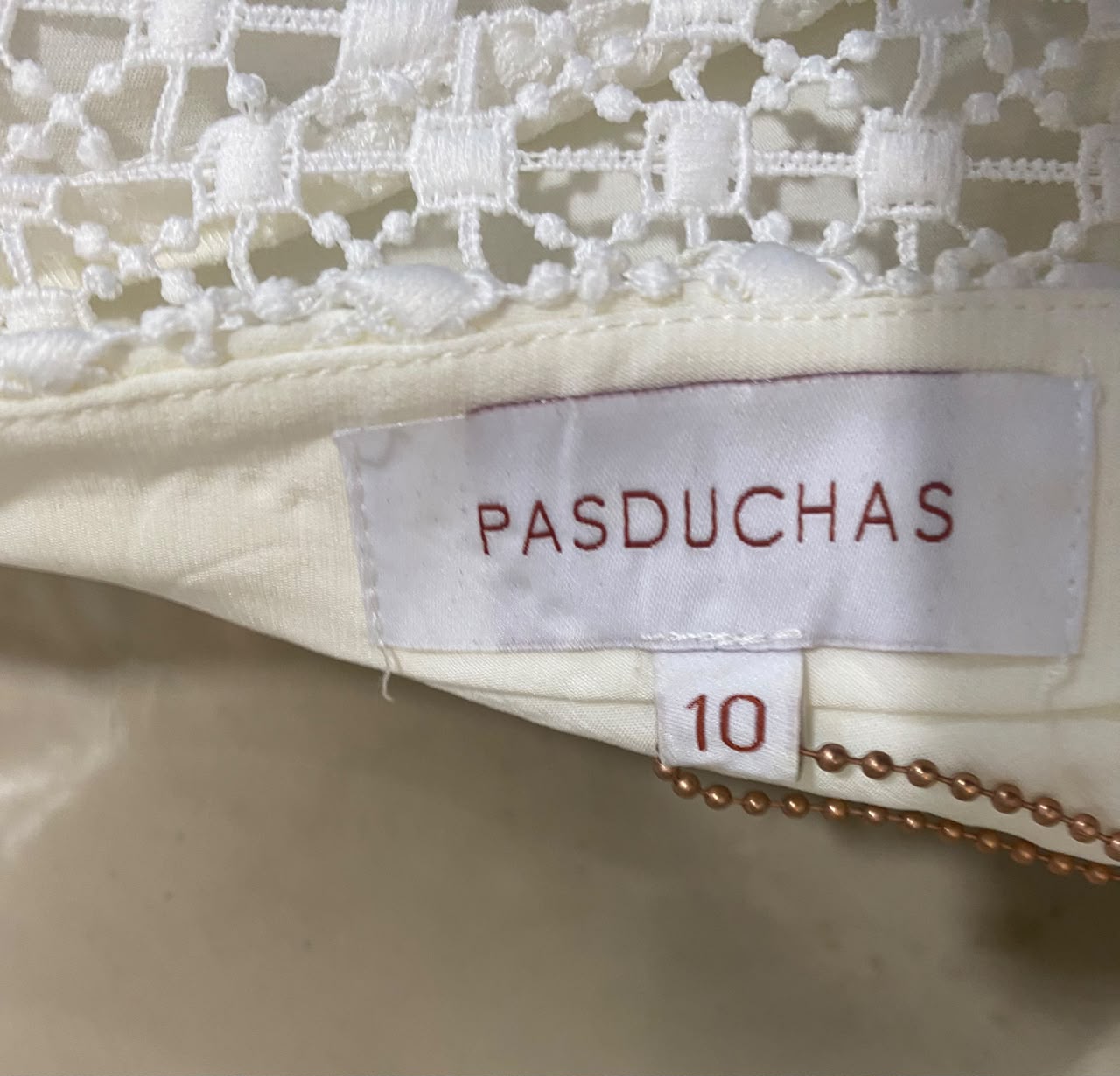 PASDUCHAS |M| BUST 16| A21| WHITE LACE SQUARE NECK LONG SLEEVE MIDI DRESS