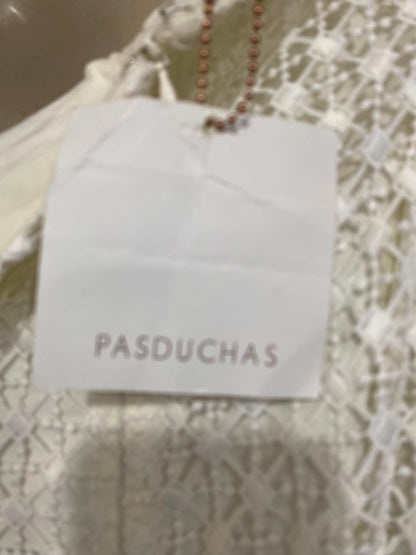 PASDUCHAS |M| BUST 16| A21| WHITE LACE SQUARE NECK LONG SLEEVE MIDI DRESS