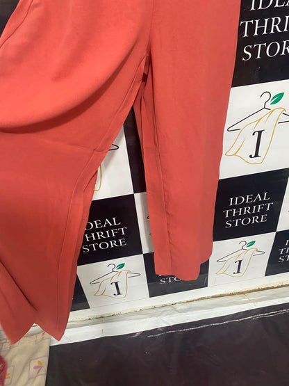 |M| BUST 18| A21| CORAL RUFFLE TRIM SPAGHETTI STRAP JUMPSUIT