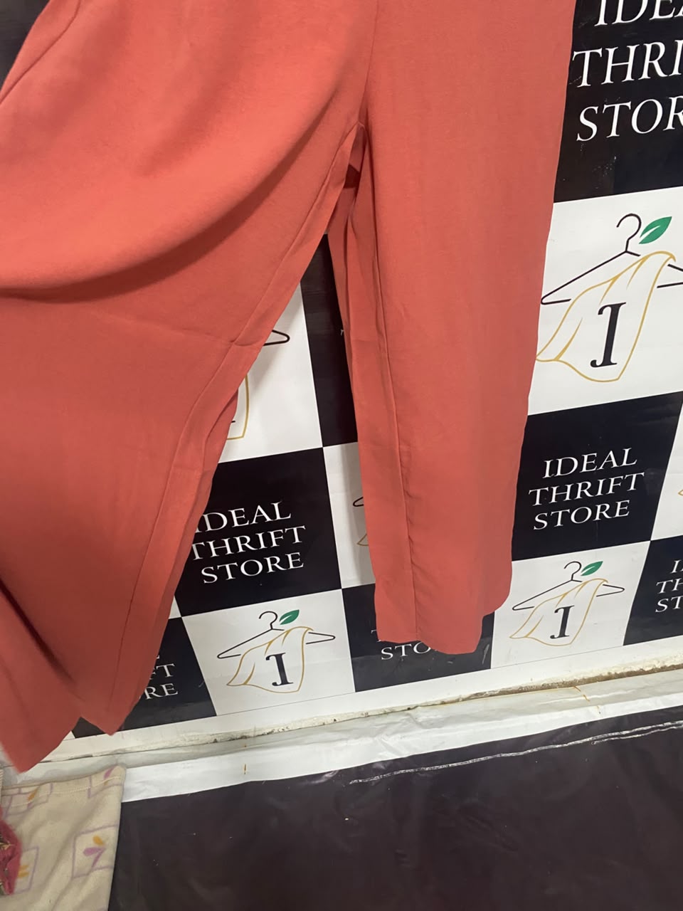 |M| BUST 18| A21| CORAL RUFFLE TRIM SPAGHETTI STRAP JUMPSUIT