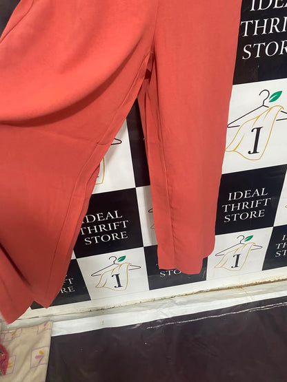 |M| BUST 18| A21| CORAL RUFFLE TRIM SPAGHETTI STRAP JUMPSUIT