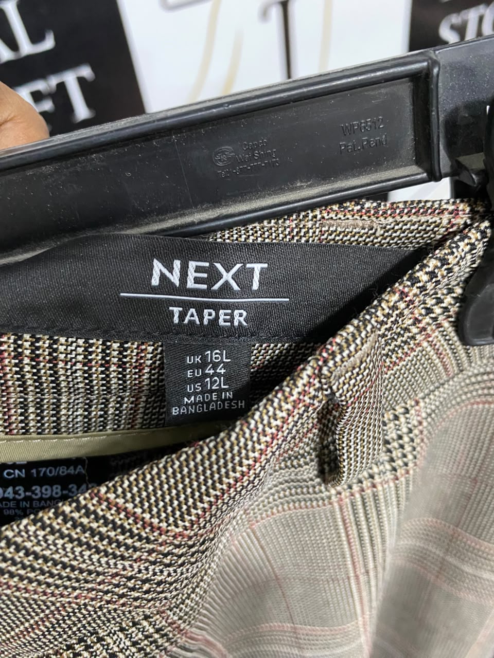 NEXT |XL| WAIST 36| A20| WOMEN'S BROWN PLAID TROUSERS CLASSIC CHECKED HIGH RISE FORMAL PANTS